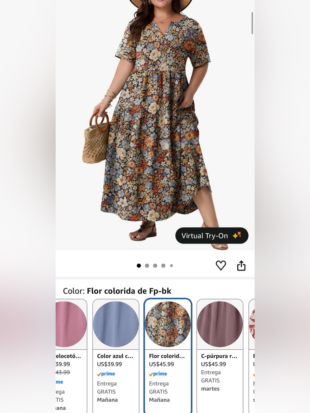 Floral V-Neck Tiered Maxi Dress - Multicolor